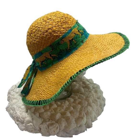 Leopard Banded Straw Sun Hat main image 4